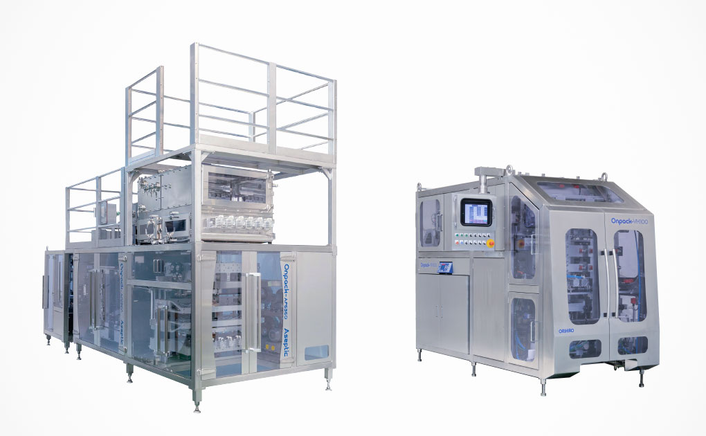 Gas aseptic filling and packaging system for small pouch / T-pouch shot -filling and packaging machine